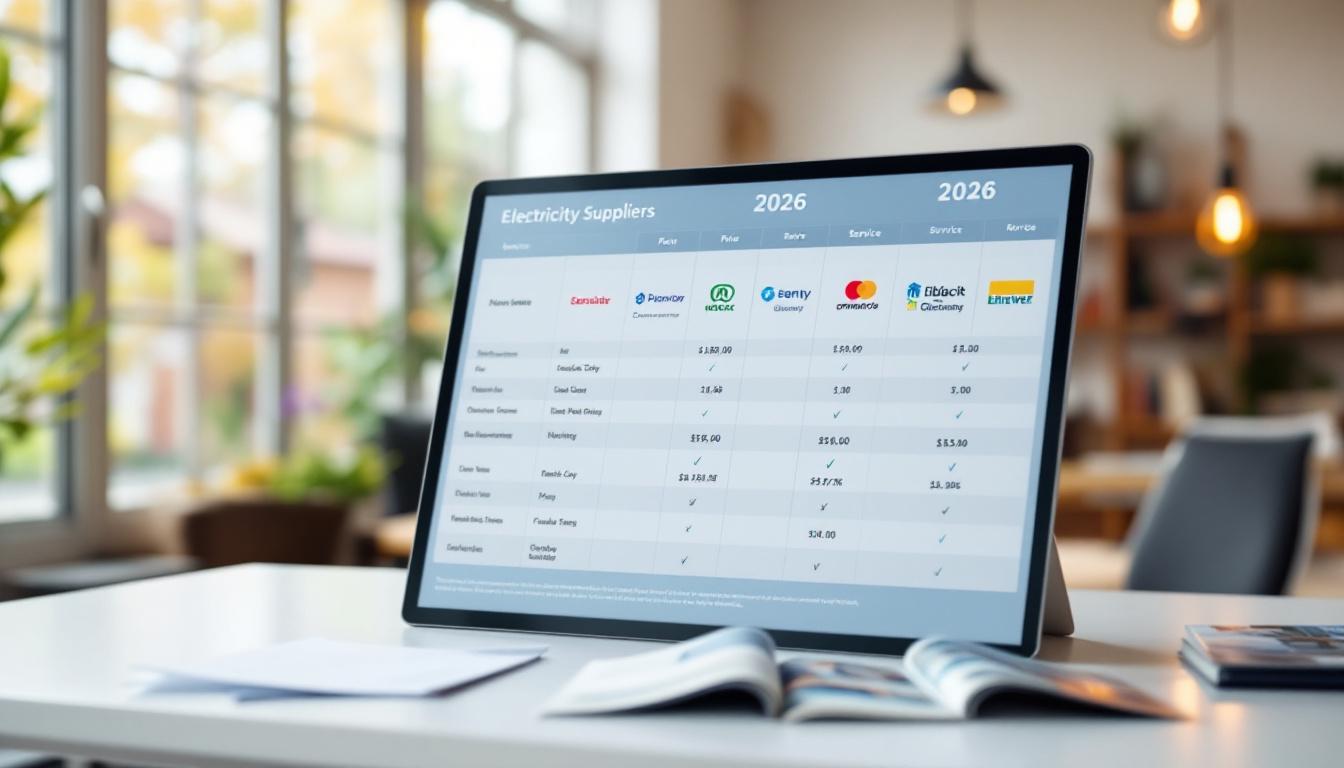 Tableau comparatif des fournisseurs d'électricité 2026